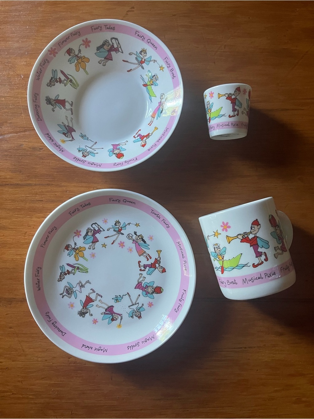 Tyyrell Katz London Bone China Fairy Kids 4 Piece Dining Set